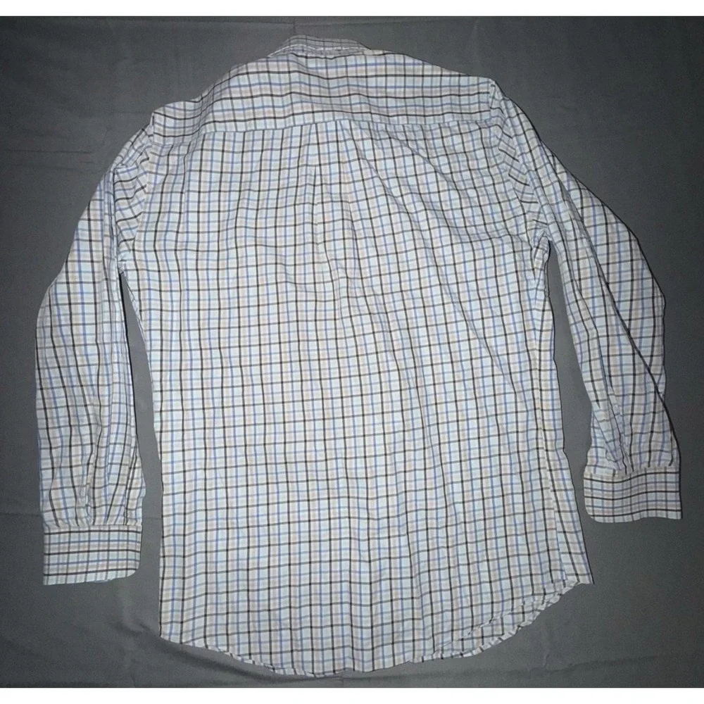 Peter Millar Shirt Mens Medium Multicolor Plaid Cotton Long Sleeve Button Up‎